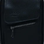 کیف دوشی مردانه چرم مشکی زیپ نما کد01 - Image 2