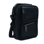 کیف دوشی مردانه چرم مشکی زیپ نما کد01 - Image 3