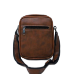 کیف دوشی مردانه چرم قهوه ای زیپ نما کد 05 - Image 2