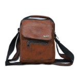 کیف دوشی مردانه چرم قهوه ای BOSS کد 18