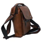 کیف دوشی مردانه چرم قهوه ای BOSS کد 18 - Image 2
