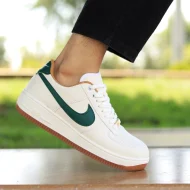 عکس کتونی مردانه نایک ایرفورس سفید شیری سبز