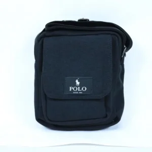 کیف دوشی یکطرفه کتان مشکی polo