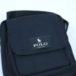 کیف دوشی یکطرفه کتان مشکی polo - Image 3