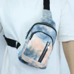 کیف بادی بگ مردانه کتان آبرنگی طوسی کالباسی