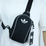 کیف بادی بگ مردانه آدیداس مشکی کتان وارداتی