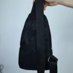کیف بادی بگ چرم مخملی ساده دودی - Image 8