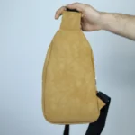 کیف بادی بگ چرم مخملی ساده دودی - Image 3