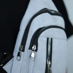 کیف بادی بگ چرم مخملی ساده دودی - Image 10