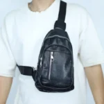 خرید کیف بادی بگ کلاسیک چرم طرح سنگی